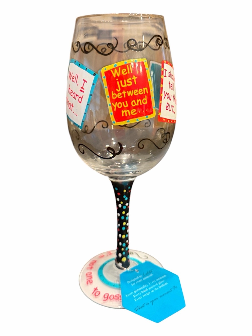 New! Lolita’s Gossip Wine Glass Hand Painted